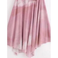 Vestido corto de manga nueva para mujer con cuello redondo y estampado de malla fruncida, dobladillo asimétrico, corte en A, vestidos de verano para estampado, dobladillo, corte, , - details 8