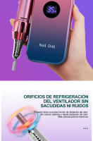 35000RPM Taladro Eléctrico para Uñas Portátil sin Cable Velocidad Ajustable Bajo Ruido - details 2