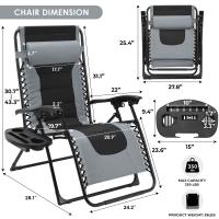 Silla de Relájate al Aire Libre Ajustable Asiento Cobertado para Adultos 160kg - details 17