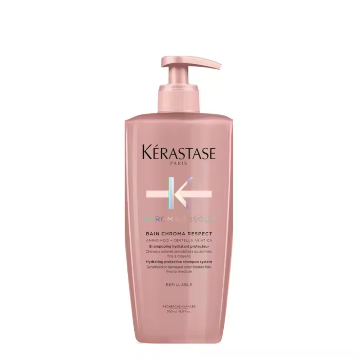 Champú Kerastase Absolu Bain Chroma Respect: protección hidratante suave, conserva el 92% de la intensidad del color, para cabello fino a medio - 1