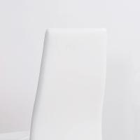 Juego de 4 Sillas de Comedor Nórdicas Sillas de Cocina Tapizadas de Piel Sintética con Patas de Acero Carga 120 kg para Salón 41x50x97 cm Blanco - details 6