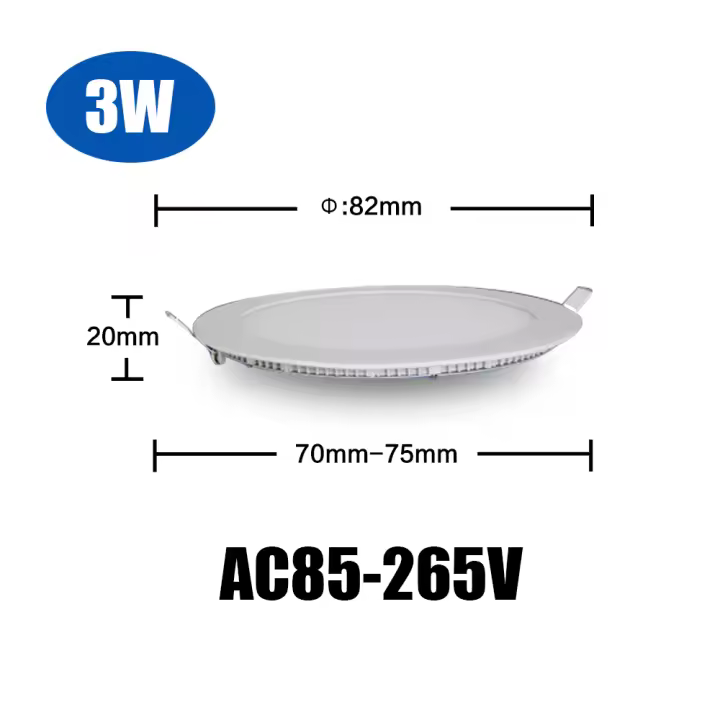 Luz de Panel LED Ultrafina Bombilla de Techo de aluminio con luz constante, resistente al agua, instalación en capa flotante - 1