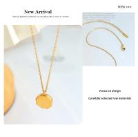 Collar colgante de forma irregular para mujer, cadena de clavícula, acero de titanio simple chapado en oro de 18k - details 4