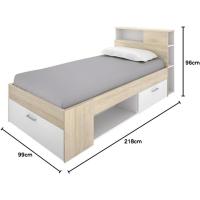 , Cama Compacta de 90 x 190 con Cajones, Blanco, 96 x 99 x 218 cm - details 7