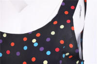 Women vintage spaghetti strap floral print high waist elegant sleeveless a-line party midi dress - details 13