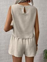 Conjunto de Verano 2025 para Mujer Top Sin Mangas y Shorts Cortos Estilo Casual y Deportivo - details 7