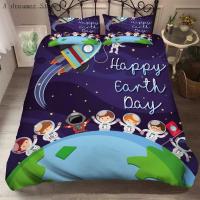 Juego de funda nórdica de dibujos animados para niños, ropa de cama con estampado de astronauta, tamaño King y Queen - details 8