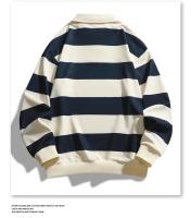 Primavera y otoño camiseta de manga larga a rayas POLO, hombre, camiseta holgada con capucha, hombre - details 8