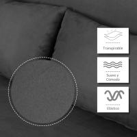 Sofá Cama Plegable Tapizado de Ante Sintético Respaldar Ajustable 5 Niveles 2 Almohadas Acolchadas - details 6