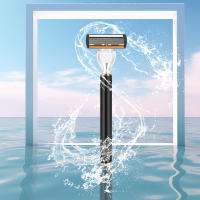 Maquinilla de afeitar portátil de acero inoxidable para hombres, cabezales de corte de seis capas, para baño, Hotel, viaje, uso doméstico - details 1