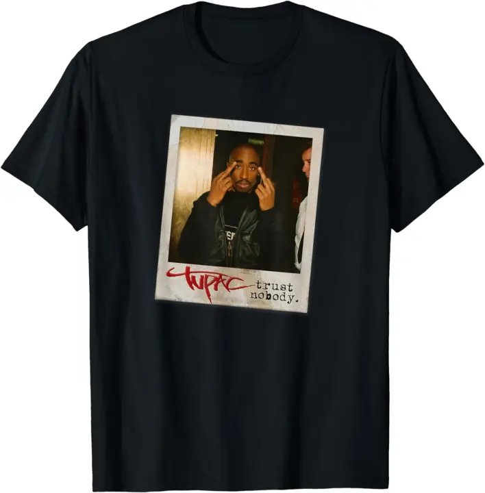 Camiseta de Foto Tupac Trust Nobody Moda para Hombres Buenas Merchandos Normales - 1