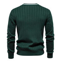 Cárdigan con cuello en V para hombre, suéter de manga larga, Chaqueta de punto con ribete de Color de contraste de moda - details 2