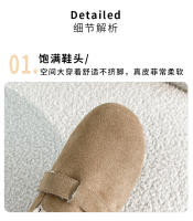 Un pedal de fondo plano bolsa cabeza perezosa medias zapatillas de terciopelo zapatos de mujer de gran tamaño. - details 13