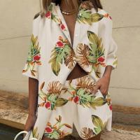 Conjunto de Verano 2025 para Mujer Blusa de Cuello Camisero con Estampado Floral y Shorts Holgados - details 1