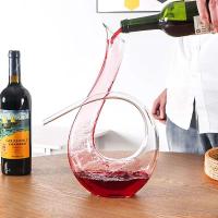 Botellas de vino tinto de cisne con forma especial, ollas de fiesta de bar sopladas a mano, juego de aireador de champán de cristal de moda sin plomo - details 1