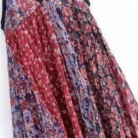 Vestido largo estilo vacacional holgado con estampado floral de verano 2025 con cuello en V y tirantes, nueva ropa de mujer. - details 9