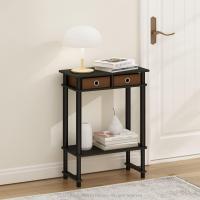 Mesa de Consola de Pasillo Alto con Contenedor Madera, Café Expreso, 29.49 (D) x 59.79 (W) x 77.80 (H) cm - details 1