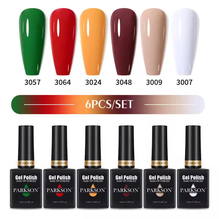 Parkson-Set de 6/8 piezas de esmalte de uñas en Gel semipermanente, barniz UV Led transparente para manicura - 1
