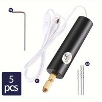 Mini Taladro Eléctrico de Mano, Conjunto Compacto con Alimentación USB, Adecuado para Arte y Manualidades, Material ABS Adecuado para la Creación de Joyas - details 1