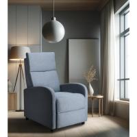 Butaca reclinable tapizada. Sillón con sistema de reclinación manual. Máximo confort. Entrega a domicilio. (Gris) - details 0