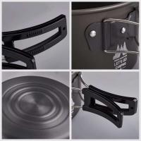 3 unids/set juego de Camping con hervidor de agua Kit de utensilios de cocina ligeros de aleación de aluminio portátil para senderismo Picnic - details 3