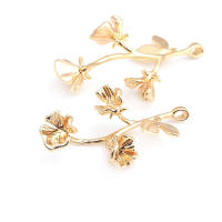 4 Uds. Colgantes de flores de latón de Color platino, suministros para hacer joyas de alta calidad, collar, pendientes, accesorios para mujer - details 20