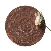 Mantel Individual redondo de vinilo tejido para mesa, vajilla de cocina antideslizante, posavasos para taza de bebida, decoración de vacaciones - details 0