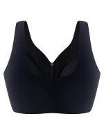 2 piezas Sujetadores Sin Costuras y Cómodos Push-Up para Mujeres - Cierre Frontal con Cremallera, Almohadillas Extraíbles, Mezcla de Nylon y Spandex, Estilo Deportivo, No Transparente - Azul Claro y Beige - details 5