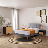 Estructura de cama tapizada de 30 cm, base para colchón, somier de láminas de madera, montaje sencillo - details 9