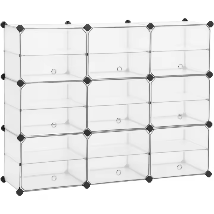 Cubo de Almacenamiento de Plástico con Puertas Organizador con Separadores Mazo de Goma Incluido - 1