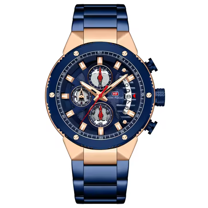 Reloj de cuarzo elegante de negocios de lujo para hombre, reloj de pulsera con banda de acero luminosa resistente al agua, gran regalo para novio/esposo - 1