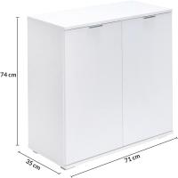 Dormitorio 71x74x35cm Mueble Oficina 2 Puertas Madera Roble Armario Almacenaje - details 10