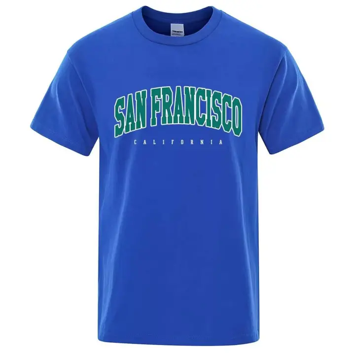 Camiseta holgada de algodón para hombre, ropa con letras de San Petersburgo, California, EE. UU., Oversize, a la moda, verano, informal holgada - 1