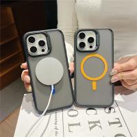Para iPhone 16 Pro Max funda de teléfono con marco bicolor mate Magsafe de lujo para iPhone 12 13 14 15 11 Pro Max funda protectora magnética - details 5