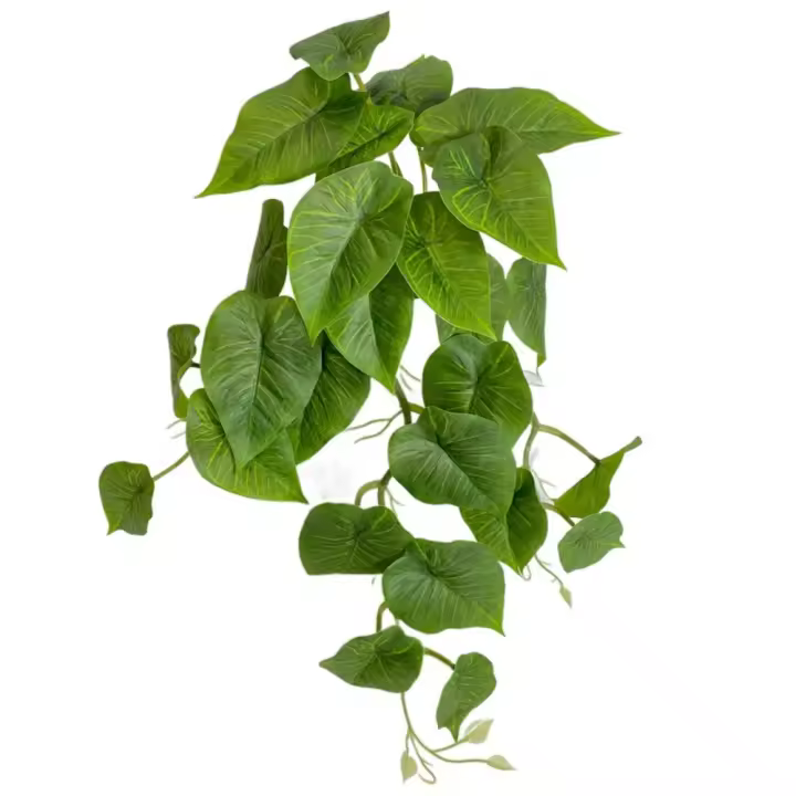 Planta verde Artificial, hojas de plantas verdes, simulación de plástico de tacto Real, planta Epipremnum, plantas colgantes falsas hechas a mano realistas - 1