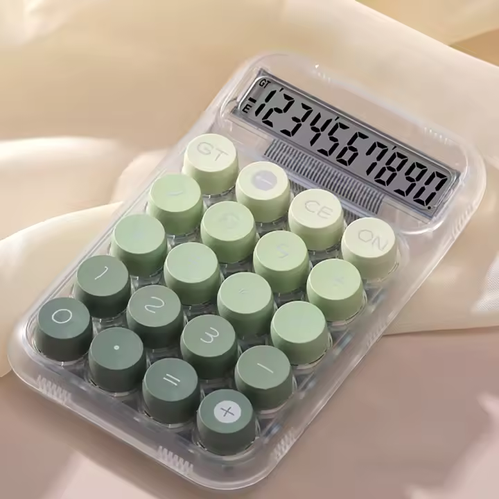 Calculadora de Oficina de Aprendizaje, Mini calculadora portátil de 10 pantallas grandes, calculadora de teclas mecánicas - 1