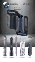 Funda de Cuero EDC Nextorch V40 Adecuada para Linternas Barra de Luz Plumas Herramientas 100% Cuero Real Apto para Anchos de Cinturón ≤ 45mm - details 3