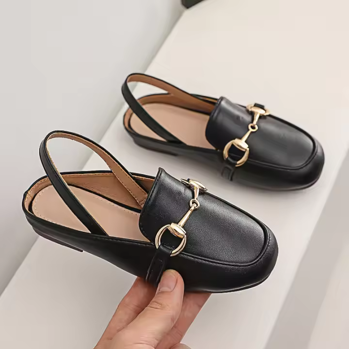 Los nuevos zapatos perezosos de medio arrastre baotou para niñas están de moda e impermeables - 1