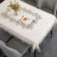 Battilo Ence mesa de comedor rectangular floral blanco bordado mantel impermeable, boda, fiesta, hogar - details 12