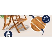 Sillas Casaria de Madera Acacia con Capacidad de hasta 160 Kg y Acabado Fácil de Limpiar