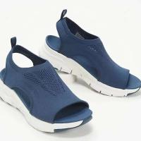 Sandalias de cuña con punta abierta para Mujer, zapatos informales ligeros con plataforma de pescado de malla, verano 2024 - details 4