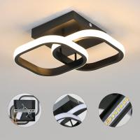 Goeco LED de Techo Lámpara de Techo de Doble Cuadrado Negro 1700 lúmenes Montaje Semi-Flush - details 1
