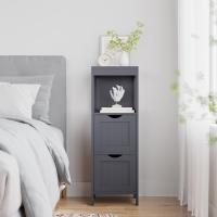 Madera Armario para baño Armario de almacenaje Botiquín Mesita de Noche Rinconera 2 Cajones Blanco - details 13