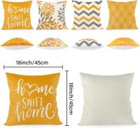 Funda de Cojín Decorativa de 45 x 45 cm con Inscripción Home Sweet Home para Sofá de Lino/Algodón Cuidado de la Funda Lavable en Máquina Estilo Geométrico - details 1