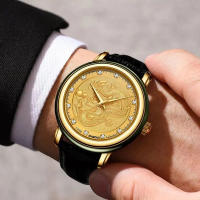 DUGARY fashion Couple quartz watch Brand waterproof Jade Chinese Loong phoenix Male Wristwatch Unique Relogio Masculino - details 6