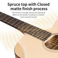 4/4 para Adulto Principiantes Guitarra Kit Mini Jumbo Cutaway 40 Pulgadas con Pickup Bolsa Cuerda Afinador Negro - details 23