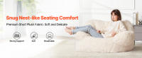SucceBuy Silla Bean Bag, Sofá BeanBag Incluye Reposabrazos para Adultos, Felpa Esponjosa y Relleno de Espuma de Alta Densidad para Adultos con Zapper, Cómoda Silla Sofá Perezosa Perfecta para Sala de Estar, Dormitorio - details 0