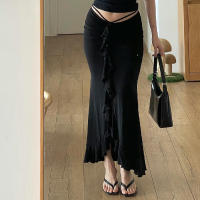 BUNO-falda ajustada con volantes lisos para mujer, faldas sexys fruncidas de cintura alta para la calle, vestido corto informal elegante de oficina para verano - details 1
