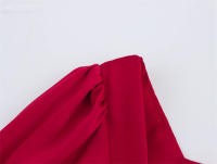 OUWU- 2025 Nuevos Vestidos De Manga Larga Con Cuello Cuadrado Rojo Vestido Midi De Primavera De Estilo Europeo Y Americano Para Mujer - details 2