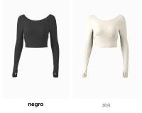 Camiseta de Yoga para Mujer Top Deportivo de Manga Larga con Nudo Frontal, Soporte Alto y Espalda Cruzada Perfecto para Gimnasio, Running o Pilates Tejido Transpirable y Elegante - details 2